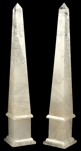 (2) LARGE DECORATIVE ROCK CRYSTAL