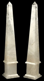 (2) LARGE DECORATIVE ROCK CRYS