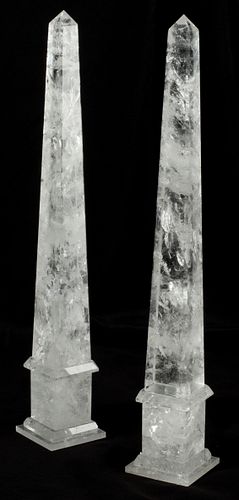 (2) LARGE DECORATIVE ROCK CRYSTAL