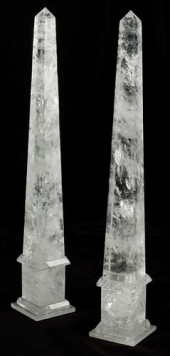 (2) LARGE DECORATIVE ROCK CRYS