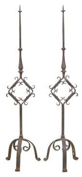 (2) LARGE DECORATIVE WROUGHT I