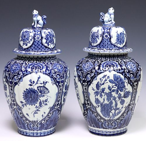 (2) LARGE DELFT-STYLE BLUE &AMP;