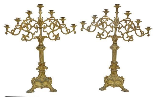 (2) LARGE ECCLESIASTICAL GILT METAL