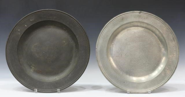 (2) LARGE ENGLISH PEWTER 18"