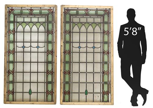 (2) LARGE ENGLISH STAINED &AMP;