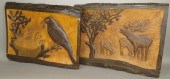 2 LARGE FOLK CARVED WALL PLAQU