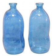(2) LARGE FRENCH MOLDED BLUE G