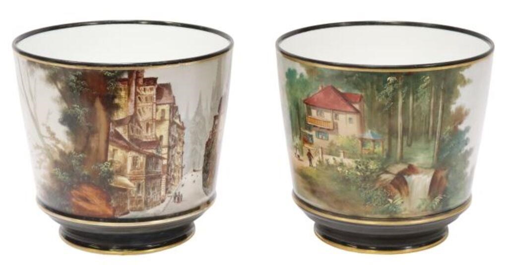 (2) LARGE FRENCH PORCELAIN