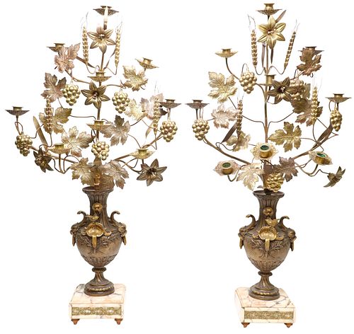 (2) LARGE FRENCH VASIFORM GILT
