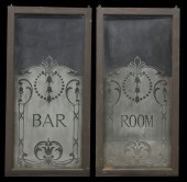 (2) LARGE FROSTED &AMP; ETCHED