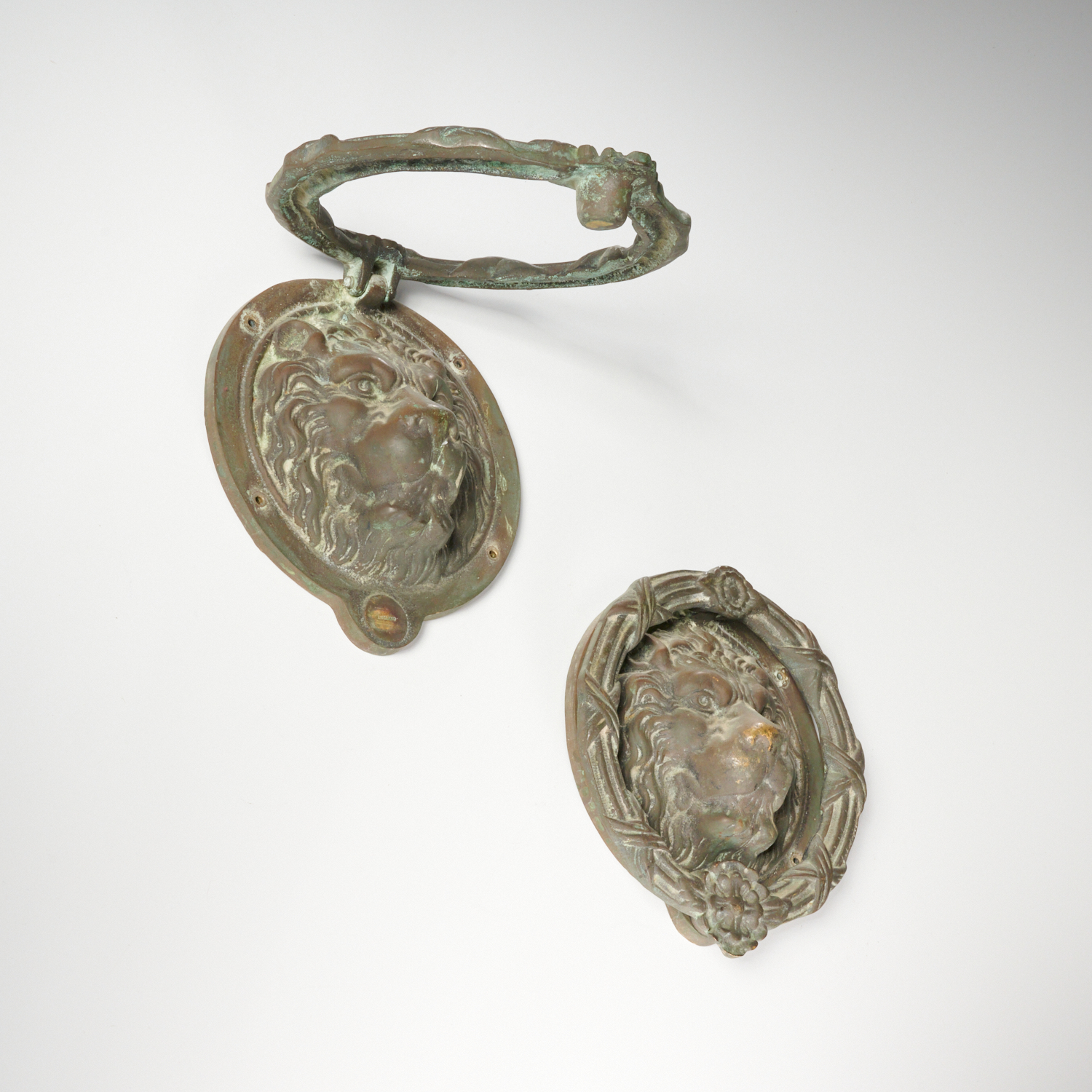 (2) LARGE GEORGIAN STYLE BRONZE