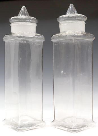 (2) LARGE GLASS APOTHECARY PHARMACY