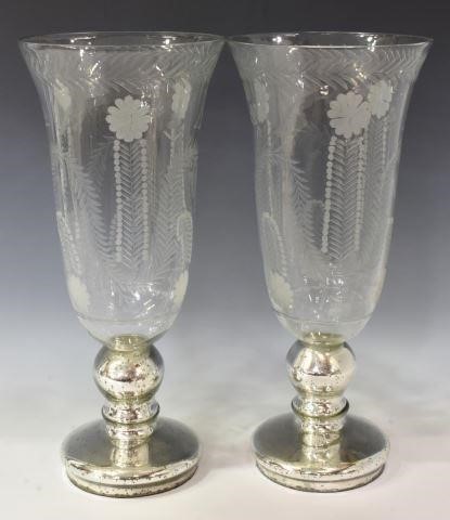 (2) LARGE GLASS MERCURY STYLE