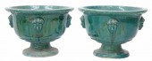 (2) LARGE GLAZED TERRACOTTA GA