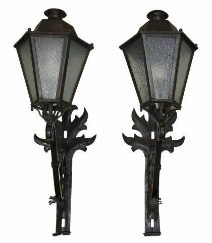 (2) LARGE GOTHIC STYLE IRON WALL