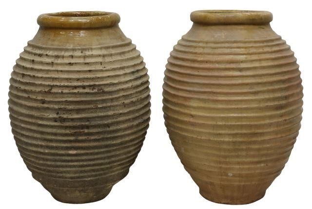 (2) LARGE GREEK TERRACOTTA OLIVE