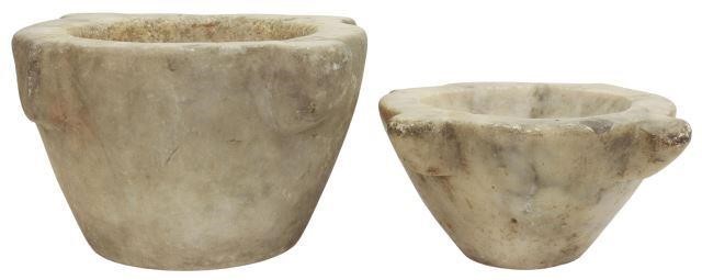 (2) LARGE ITALIAN CARVED MARBLE