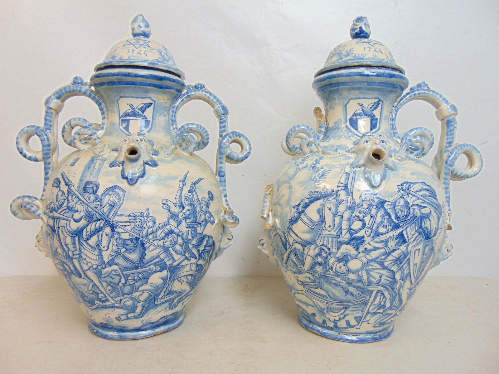 2 LARGE ITALIAN FAIENCE MAJOLICA