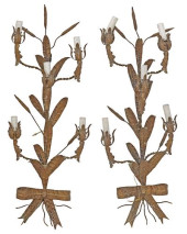 (2) LARGE ITALIAN GILT METAL F