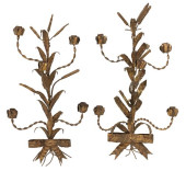 (2) LARGE ITALIAN GILT METAL 5