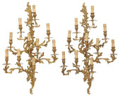 (2) LARGE ITALIAN GILT METAL S