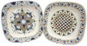 (2) LARGE ITALIAN MAJOLICA SQU
