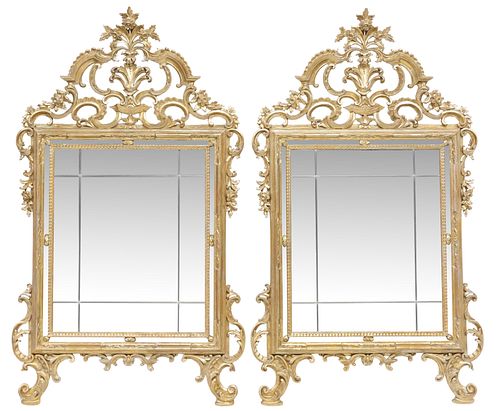 (2) LARGE ITALIAN TWO-TONE GILTWOOD