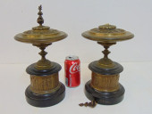 2 LARGE LIDDED BRONZE GARNITUR