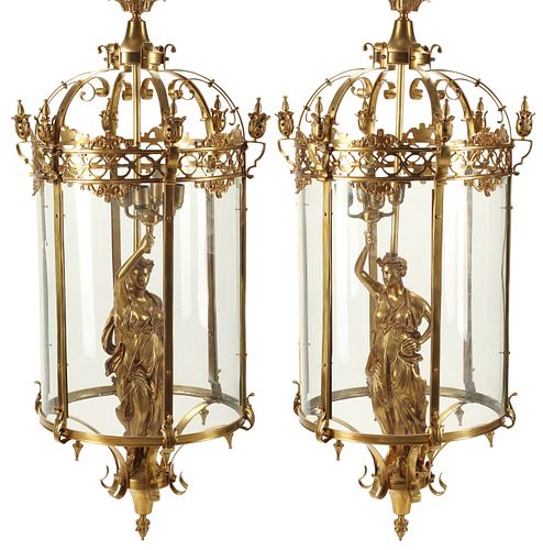 (2) LARGE LOUIS XVI STYLE ORMOLU