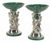 (2) LARGE MALACHITE TILED & ME