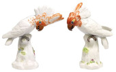 (2) LARGE MEISSEN PORCELAIN MO