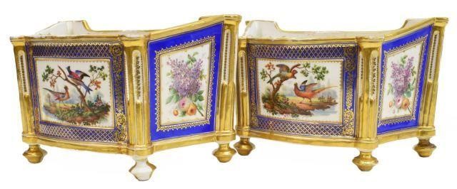 (2) LARGE OLD PARIS PARCEL GILT