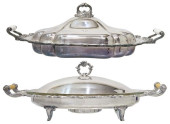 (2) LARGE ORNATE SILVERPLATE C