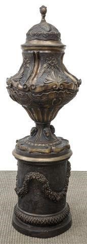 (2) LARGE PATINATED BRONZE