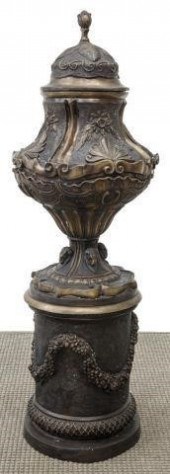 (2) LARGE PATINATED BRONZE COV