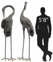 (2) LARGE PATINATED BRONZE CRA