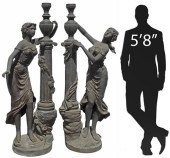 (2) LARGE PATINATED BRONZE FIG