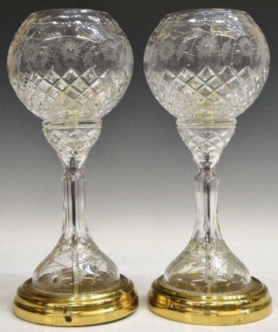 (2) LARGE POLISH CUT CRYSTAL
