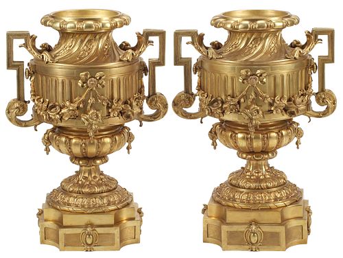 (2) LARGE REGENCE STYLE ORMOLU