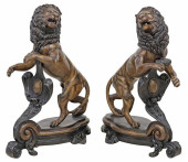 (2) LARGE ROCOCO STYLE PATINAT
