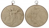 (2) LARGE SANDSTONE PLAQUES, C