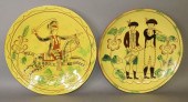 2 LARGE SGRAFFITO DECORATED RE