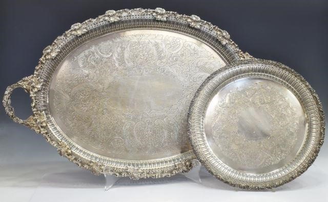 (2) LARGE SILVER PLATE SERVICE