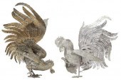 (2) LARGE SILVERPLATE FIGHTING