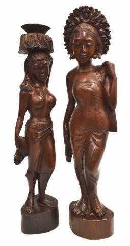 (2) LARGE SOUTHEAST ASIAN CARVED