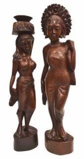 (2) LARGE SOUTHEAST ASIAN CARV