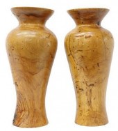 (2) LARGE SPALTED PECAN TURNED