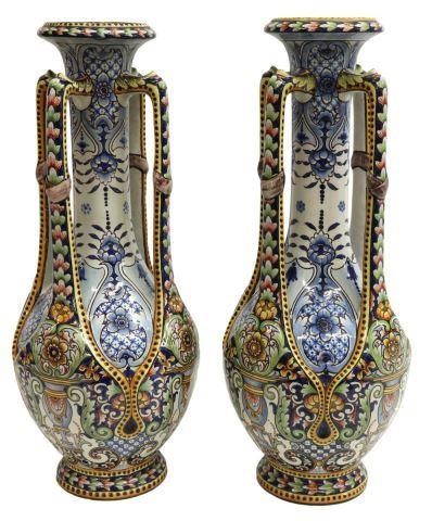 (2) LARGE ST. CLEMENT FAIENCE