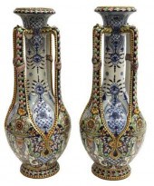 (2) LARGE ST. CLEMENT FAIENCE