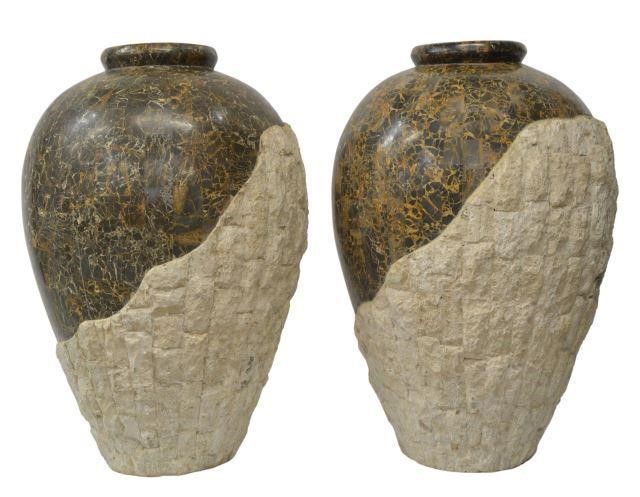 (2) LARGE TESSALATED & LAVA STONE